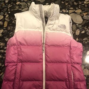 The North Face Women’s Med Puffy Pink Ombré Vest